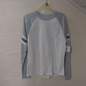 Gray and White Long Sleeve Pj Set